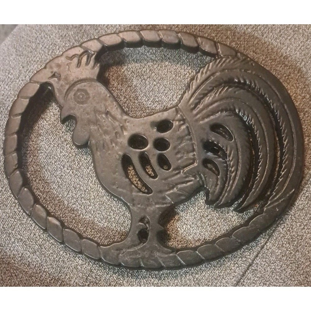 Black Metal Chicken Trivet  6" X 5" Countrycore  Farmhouse